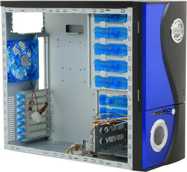 Alt view image 9 of 12 - APEVIA X-TELSTAR-JR G-Type X-TSJGT-BL Blue SECC Steel ATX Mid Tower Computer Case