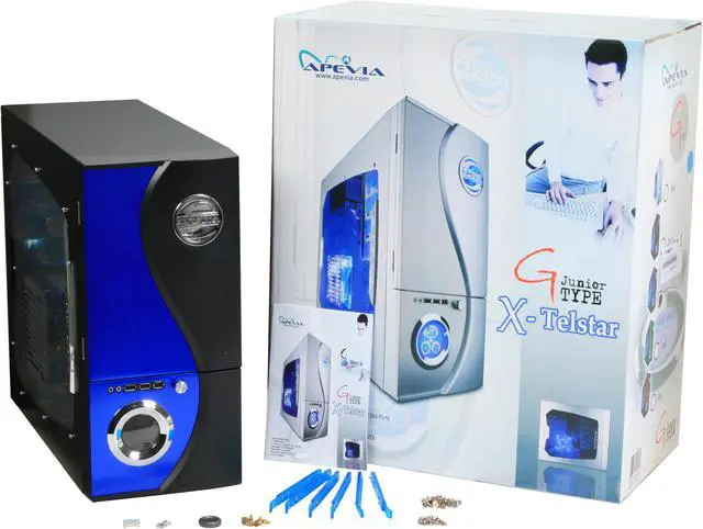 Alt view image 12 of 12 - APEVIA X-TELSTAR-JR G-Type X-TSJGT-BL Blue SECC Steel ATX Mid Tower Computer Case