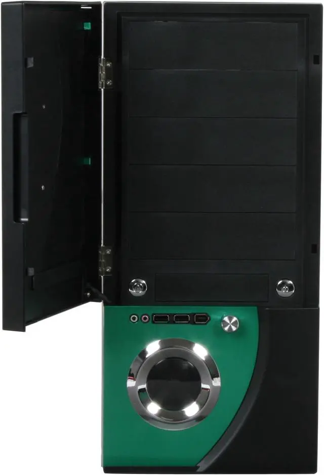 Alt view image 5 of 13 - APEVIA X-TELSTAR-JR S-Type X-TSJST-GN Green / Black Steel ATX Mid Tower Computer Case