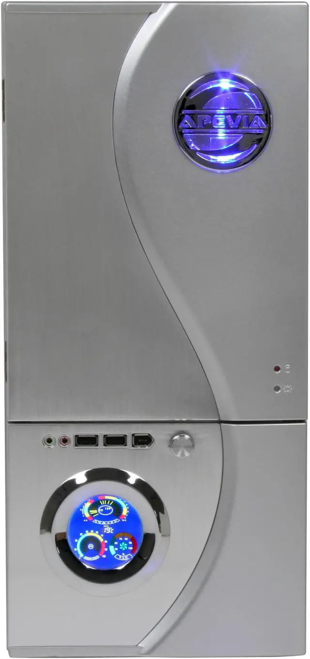 Alt view image 3 of 13 - APEVIA X-TELSTAR-JR S-Type X-TSJST-AL Silver / Black Steel ATX Mid Tower Computer Case