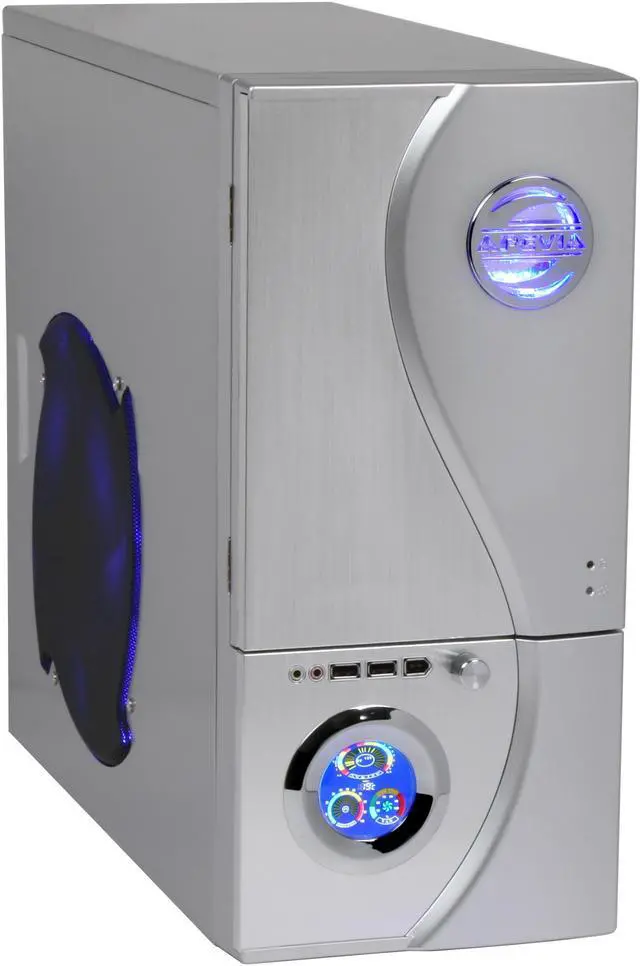 Alt view image 2 of 13 - APEVIA X-TELSTAR-JR S-Type X-TSJST-AL Silver / Black Steel ATX Mid Tower Computer Case