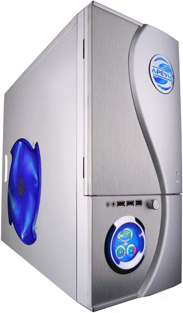 Main image of APEVIA X-TELSTAR-JR S-Type X-TSJST-AL Silver / Black Steel ATX Mid Tower Computer Case