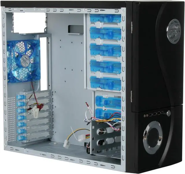 Alt view image 10 of 13 - APEVIA X-TELSTAR-JR S-Type X-TSJST-BK Black Steel ATX Mid Tower Computer Case