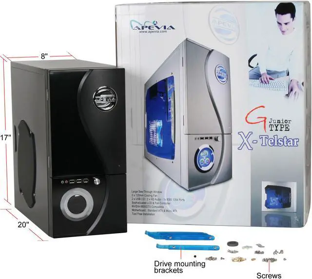 Alt view image 13 of 13 - APEVIA X-TELSTAR-JR S-Type X-TSJST-BK Black Steel ATX Mid Tower Computer Case