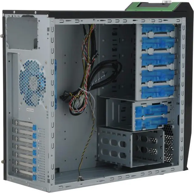 Alt view image 7 of 13 - APEVIA X-SUPRA G-Type X-SUPRAG-GN Black / Green SECC Steel ATX Mid Tower Computer Case
