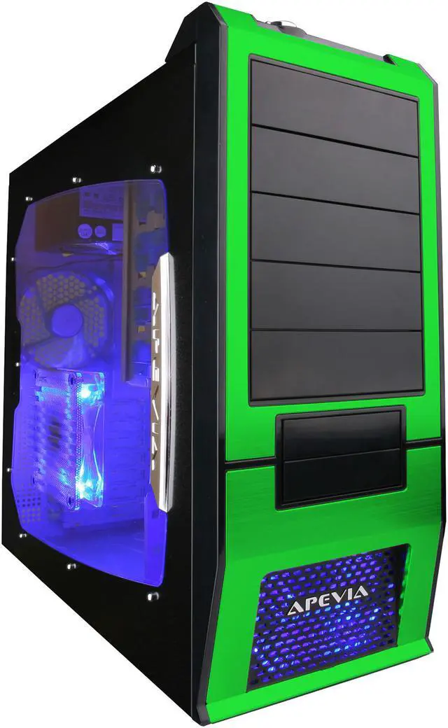 Main image of APEVIA X-SUPRA G-Type X-SUPRAG-GN Black / Green SECC Steel ATX Mid Tower Computer Case
