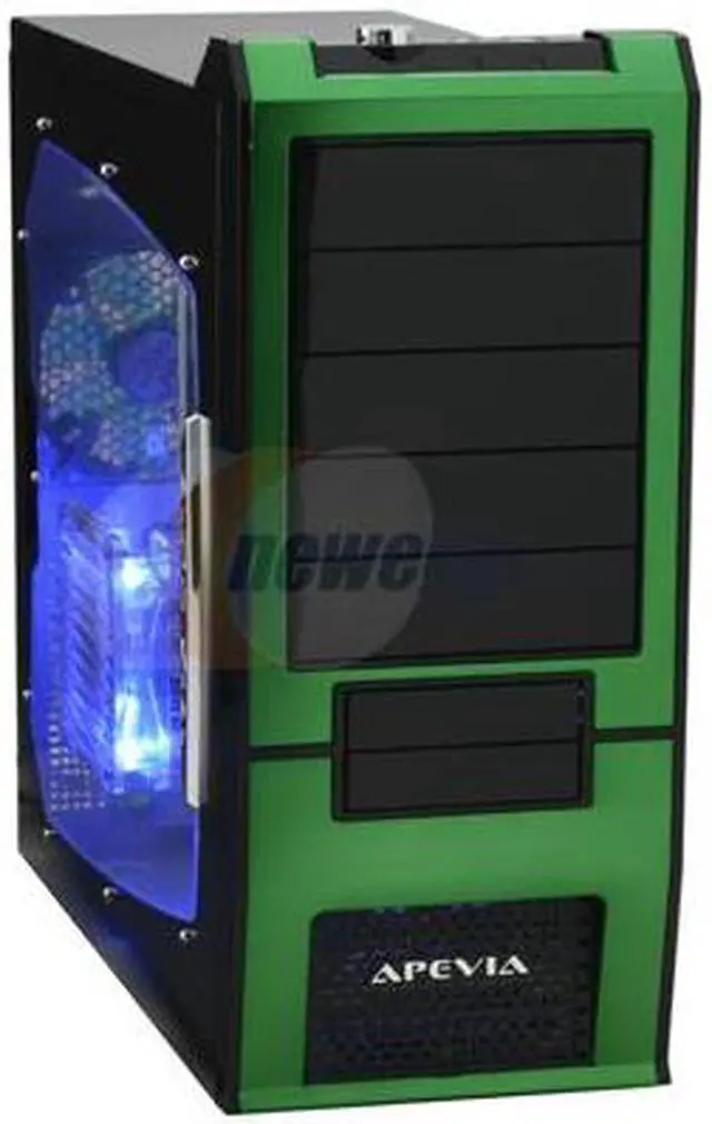 Alt view image 2 of 13 - APEVIA X-SUPRA G-Type X-SUPRAG-GN Black / Green SECC Steel ATX Mid Tower Computer Case