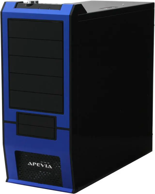 Alt view image 4 of 13 - APEVIA X-SUPRA G-Type X-SUPRAG-BL Black / Blue SECC Steel ATX Mid Tower Computer Case