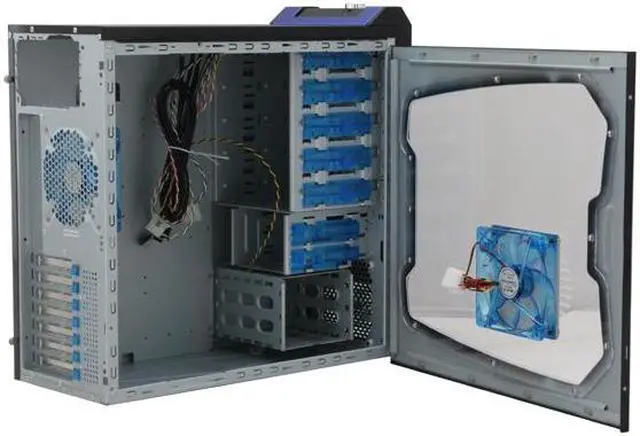 Alt view image 6 of 13 - APEVIA X-SUPRA G-Type X-SUPRAG-BL Black / Blue SECC Steel ATX Mid Tower Computer Case