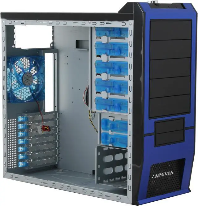 Alt view image 9 of 13 - APEVIA X-SUPRA G-Type X-SUPRAG-BL Black / Blue SECC Steel ATX Mid Tower Computer Case
