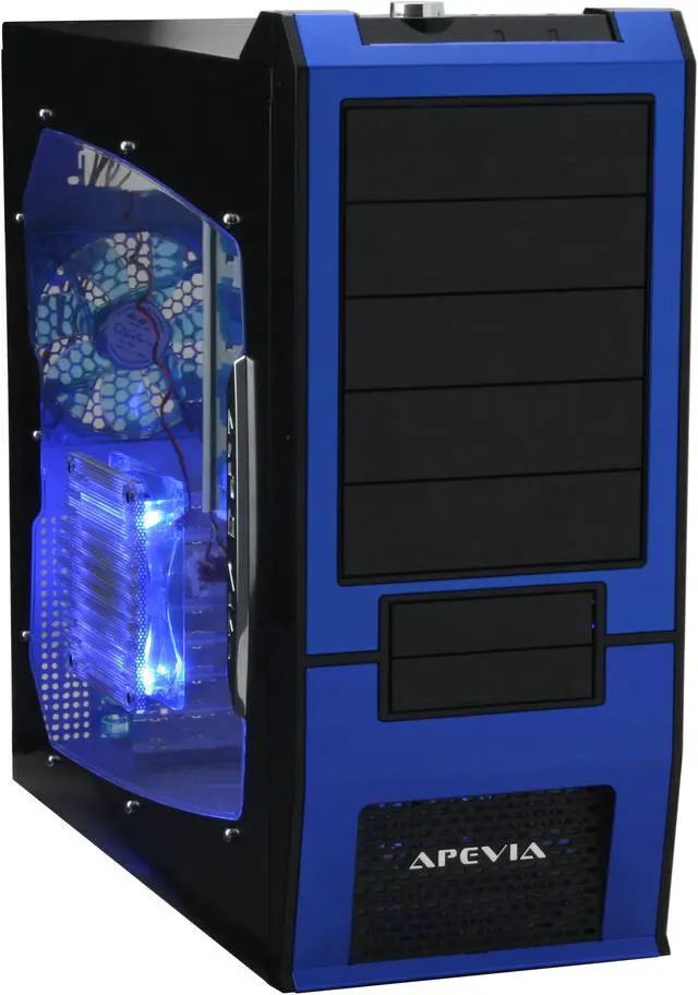 Alt view image 2 of 13 - APEVIA X-SUPRA G-Type X-SUPRAG-BL Black / Blue SECC Steel ATX Mid Tower Computer Case