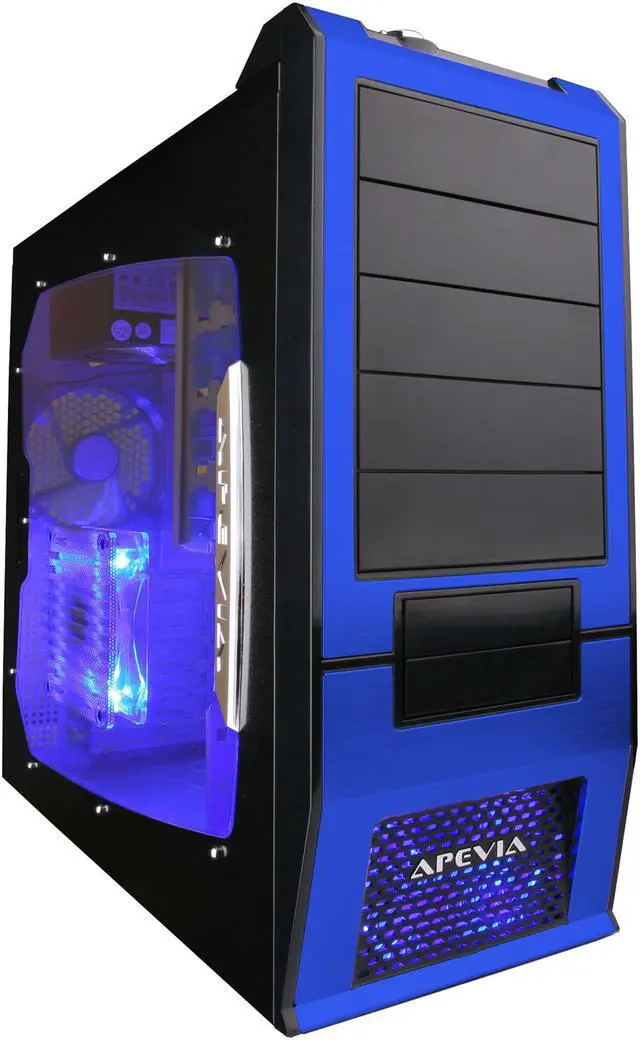 Main image of APEVIA X-SUPRA G-Type X-SUPRAG-BL Black / Blue SECC Steel ATX Mid Tower Computer Case