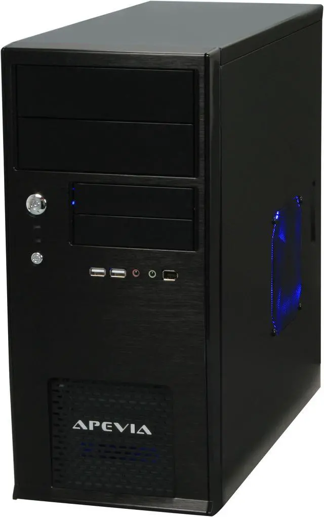 Alt view image 4 of 12 - APEVIA X-QBOII X-QBOII-NW-BK/500 Black SECC Steel Micro ATX Mini Tower Computer Case 500W Power Supply