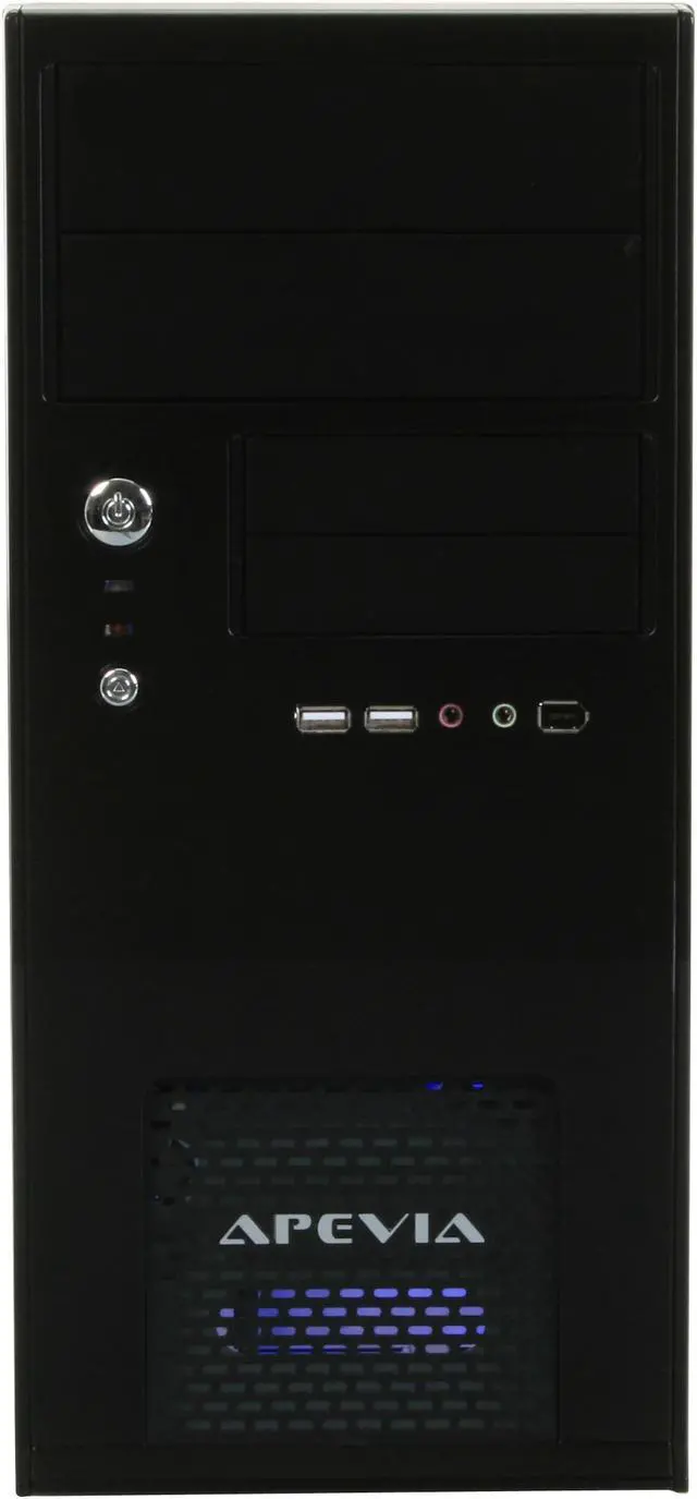 Alt view image 3 of 12 - APEVIA X-QBOII X-QBOII-NW-BK/500 Black SECC Steel Micro ATX Mini Tower Computer Case 500W Power Supply