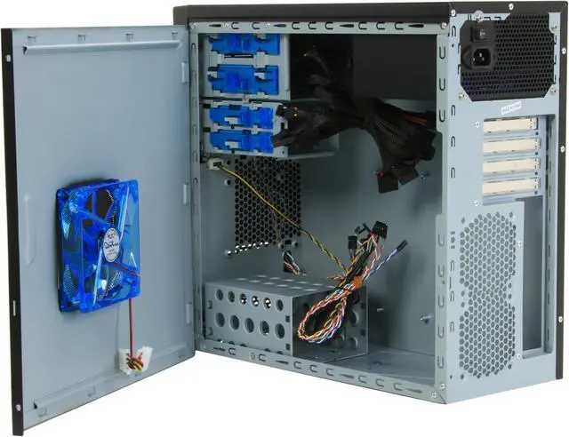 Alt view image 8 of 12 - APEVIA X-QBOII X-QBOII-NW-BK/500 Black SECC Steel Micro ATX Mini Tower Computer Case 500W Power Supply