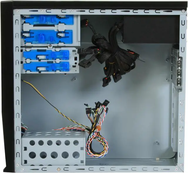 Alt view image 10 of 12 - APEVIA X-QBOII X-QBOII-NW-BK/500 Black SECC Steel Micro ATX Mini Tower Computer Case 500W Power Supply