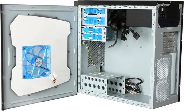 Alt view image 5 of 9 - APEVIA X-QBOII X-QBOII-GN/500 Black / Green SECC / Aluminum / ABS Micro ATX Mini Tower Computer Case 500W Power Supply