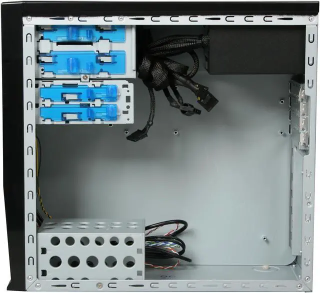 Alt view image 6 of 9 - APEVIA X-QBOII X-QBOII-GN/500 Black / Green SECC / Aluminum / ABS Micro ATX Mini Tower Computer Case 500W Power Supply