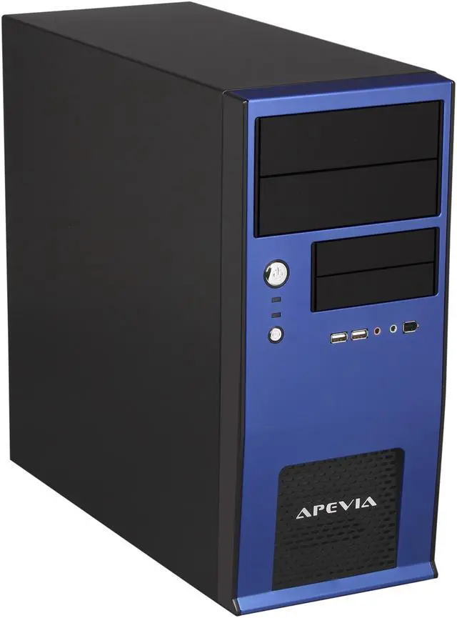 Main image of APEVIA X-QBOII X-QBOII-BL/500 Black / Blue SECC Steel Micro ATX Mini Tower Computer Case 500W Power Supply
