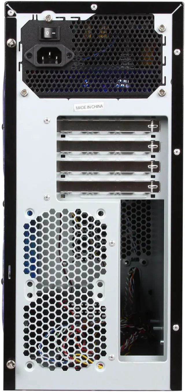 Alt view image 8 of 9 - APEVIA X-QBOII X-QBOII-BL/500 Black / Blue SECC Steel Micro ATX Mini Tower Computer Case 500W Power Supply