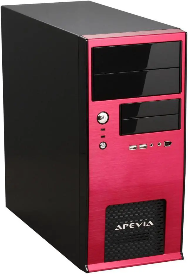 Alt view image 3 of 9 - APEVIA X-QBOII X-QBOII-RD/500 Black / Red SECC / Aluminum / ABS Micro ATX Mini Tower Computer Case 500W Power Supply
