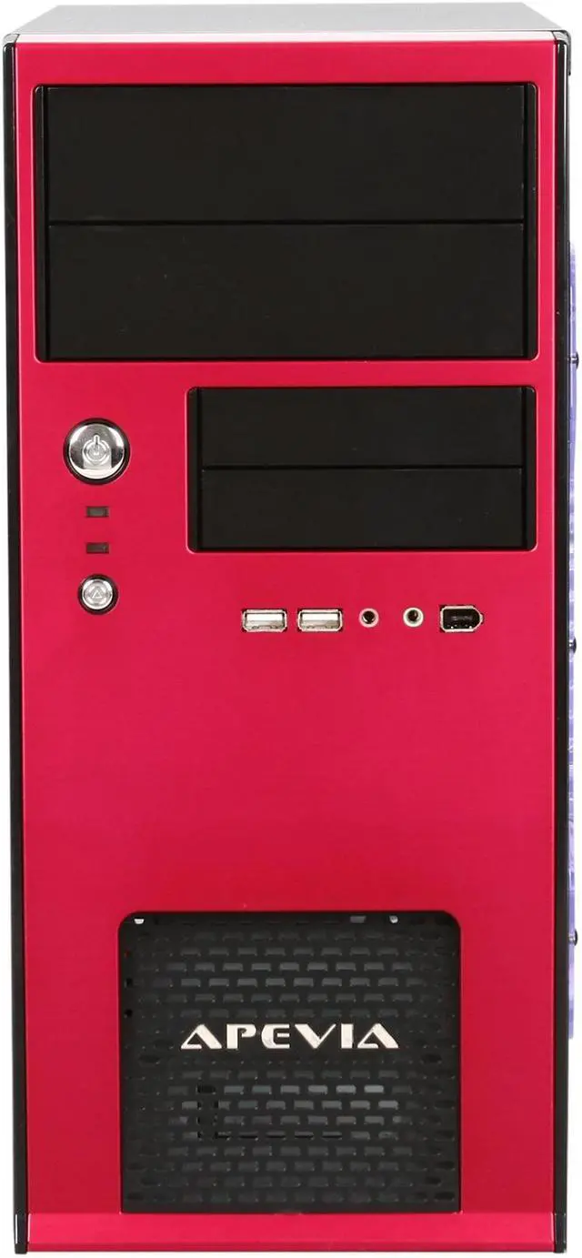 Alt view image 2 of 9 - APEVIA X-QBOII X-QBOII-RD/500 Black / Red SECC / Aluminum / ABS Micro ATX Mini Tower Computer Case 500W Power Supply