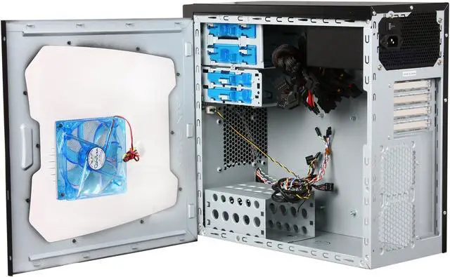 Alt view image 5 of 9 - APEVIA X-QBOII X-QBOII-RD/500 Black / Red SECC / Aluminum / ABS Micro ATX Mini Tower Computer Case 500W Power Supply