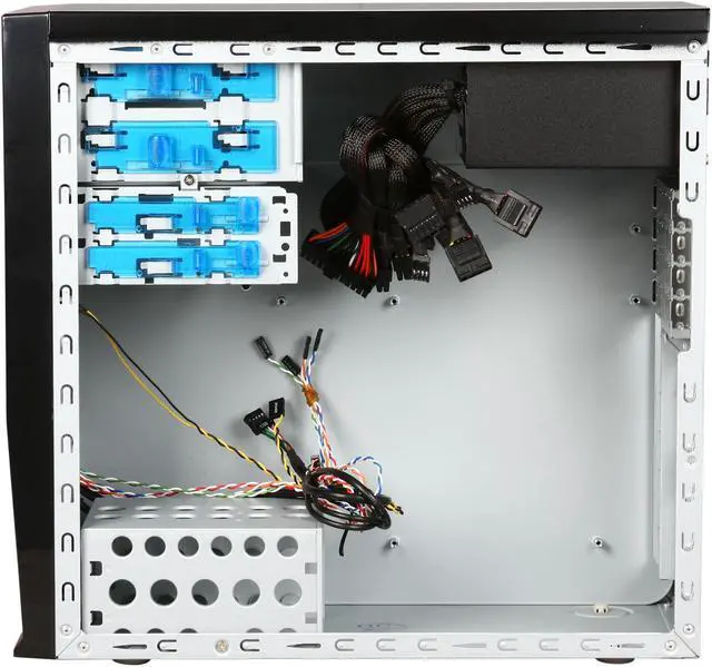 Alt view image 6 of 9 - APEVIA X-QBOII X-QBOII-RD/500 Black / Red SECC / Aluminum / ABS Micro ATX Mini Tower Computer Case 500W Power Supply