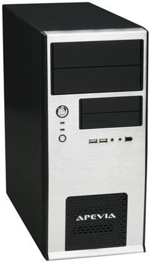 Alt view image 2 of 12 - APEVIA X-QBOII X-QBOII-NW-AL/500 Black / Silver SECC Steel Micro ATX Mini Tower Computer Case 500W Power Supply