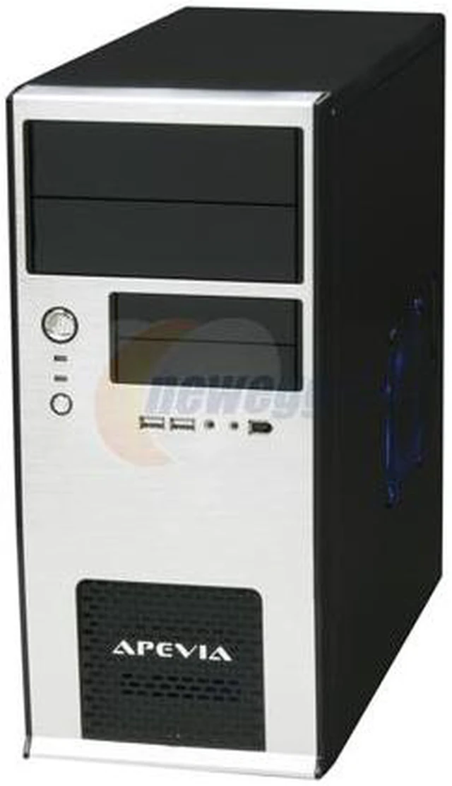Alt view image 4 of 12 - APEVIA X-QBOII X-QBOII-NW-AL/500 Black / Silver SECC Steel Micro ATX Mini Tower Computer Case 500W Power Supply