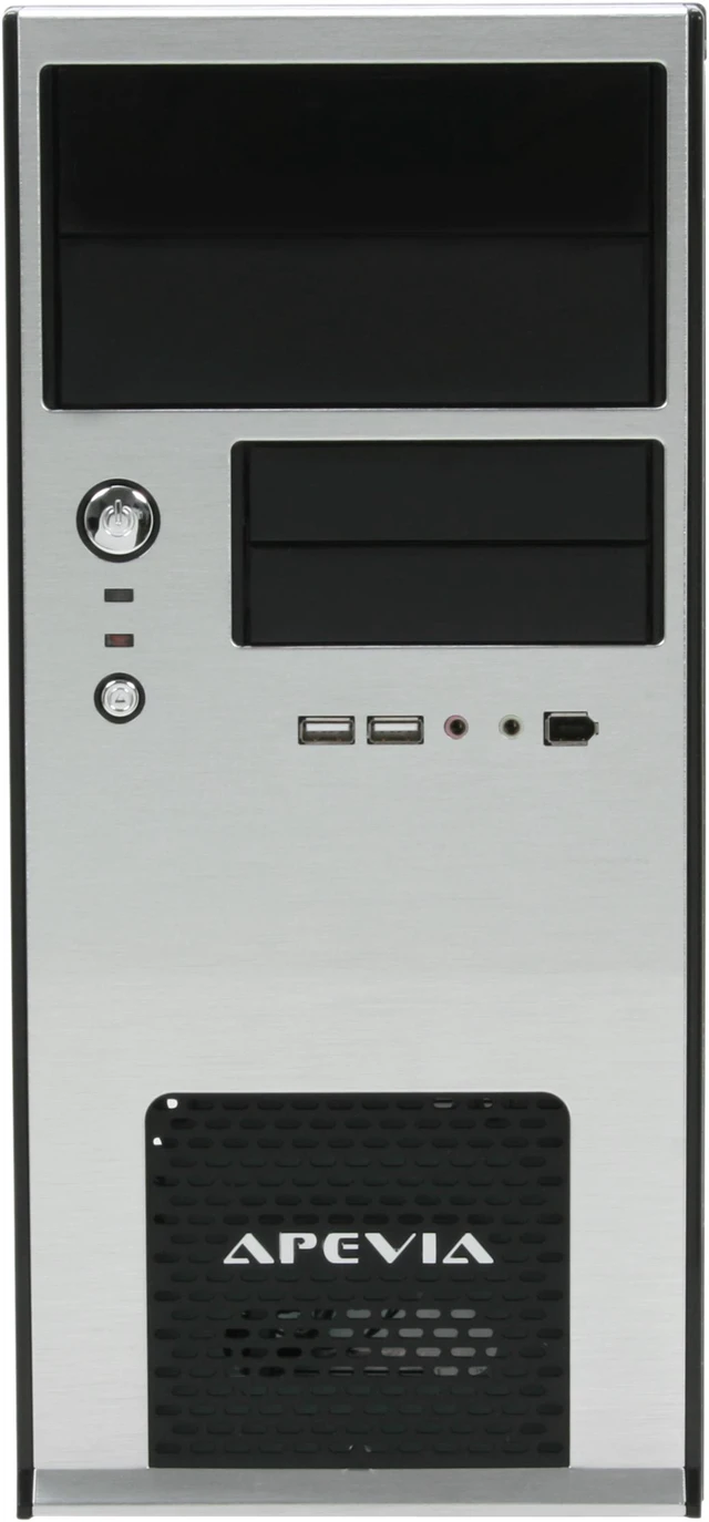Alt view image 3 of 12 - APEVIA X-QBOII X-QBOII-NW-AL/500 Black / Silver SECC Steel Micro ATX Mini Tower Computer Case 500W Power Supply