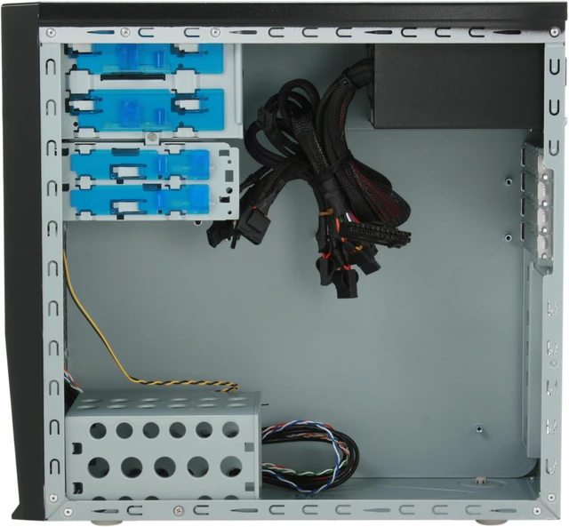 Alt view image 8 of 12 - APEVIA X-QBOII X-QBOII-NW-AL/500 Black / Silver SECC Steel Micro ATX Mini Tower Computer Case 500W Power Supply