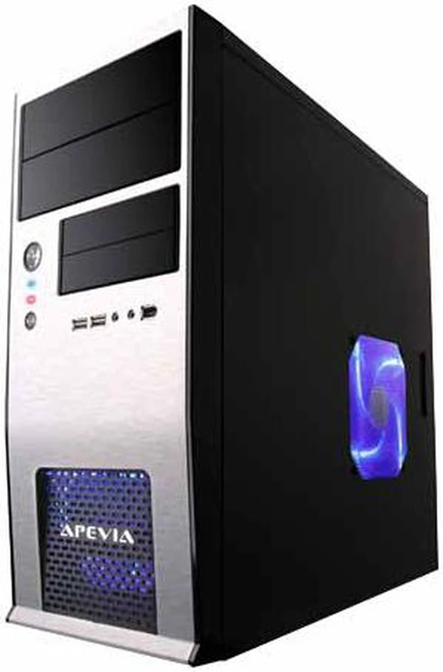 Main image of APEVIA X-QBOII X-QBOII-NW-AL/500 Black / Silver SECC Steel Micro ATX Mini Tower Computer Case 500W Power Supply