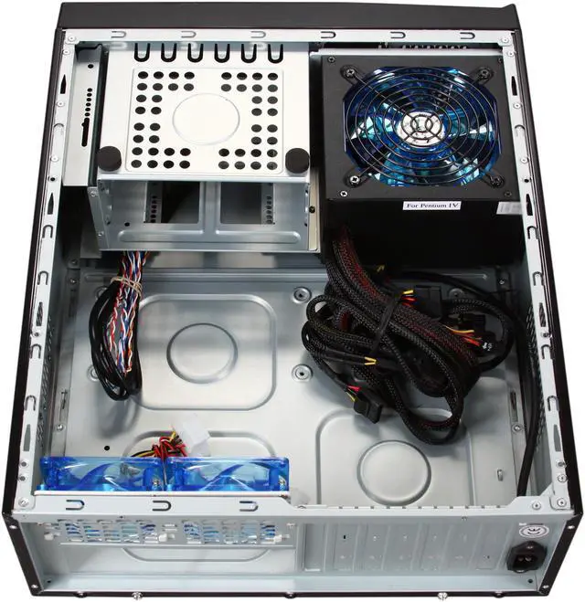 Alt view image 5 of 8 - APEVIA Black / Silver SECC Steel / Aluminum X-MASTER-AL/500 ATX Media Center / HTPC Case