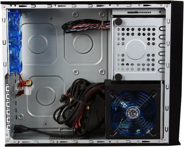 Alt view image 6 of 8 - APEVIA Black / Silver SECC Steel / Aluminum X-MASTER-AL/500 ATX Media Center / HTPC Case