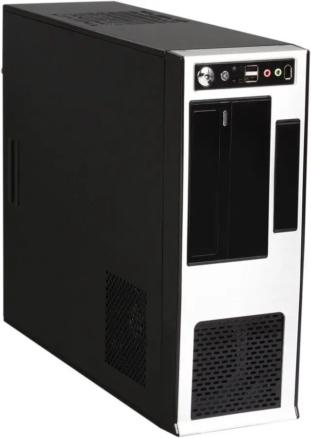 Alt view image 7 of 8 - APEVIA Black / Silver SECC Steel / Aluminum X-MASTER-AL/500 ATX Media Center / HTPC Case