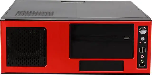 Alt view image 2 of 10 - APEVIA Black / Red SECC Steel / Aluminum X-MASTER-RD/500 ATX Media Center / HTPC Case