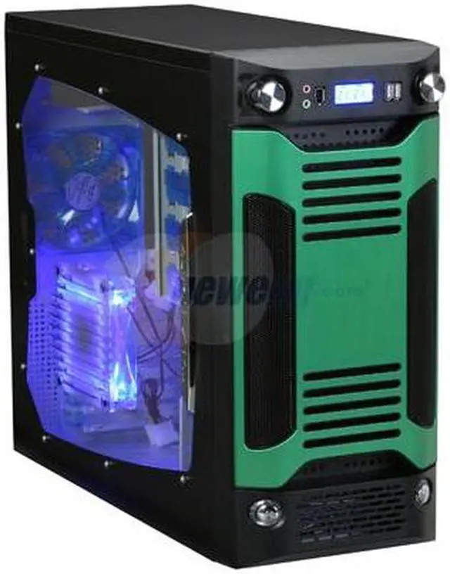 Alt view image 2 of 13 - APEVIA X-SNIPER G-Type X-SNIPERG-GN Black / Green SECC Steel ATX Mid Tower Computer Case