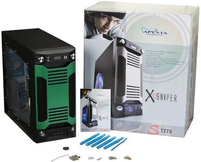 Alt view image 13 of 13 - APEVIA X-SNIPER G-Type X-SNIPERG-GN Black / Green SECC Steel ATX Mid Tower Computer Case