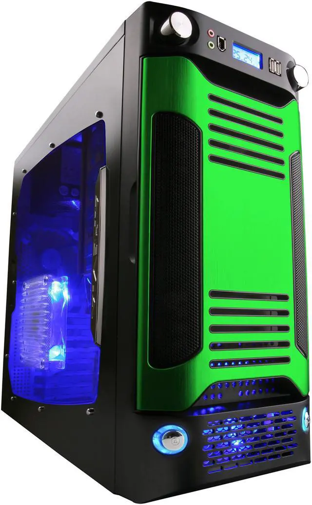 Main image of APEVIA X-SNIPER G-Type X-SNIPERG-GN Black / Green SECC Steel ATX Mid Tower Computer Case