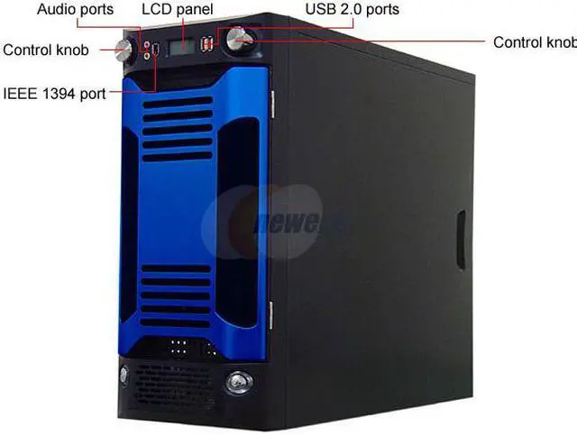 Alt view image 3 of 12 - APEVIA X-SNIPER G-Type X-SNIPERG-BL Black / Blue SECC Steel ATX Mid Tower Computer Case