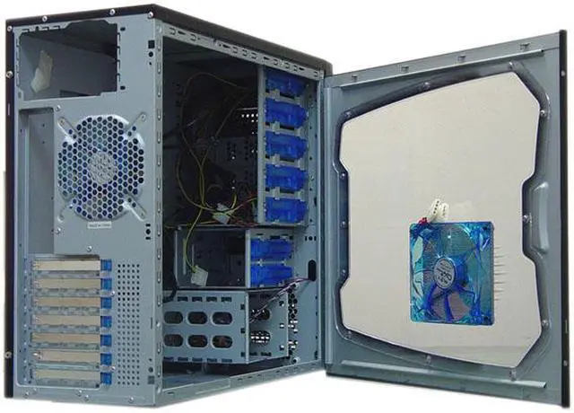 Alt view image 5 of 12 - APEVIA X-SNIPER G-Type X-SNIPERG-BL Black / Blue SECC Steel ATX Mid Tower Computer Case