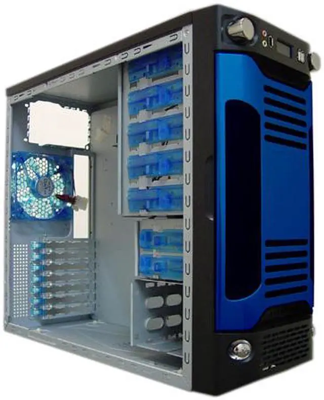Alt view image 8 of 12 - APEVIA X-SNIPER G-Type X-SNIPERG-BL Black / Blue SECC Steel ATX Mid Tower Computer Case
