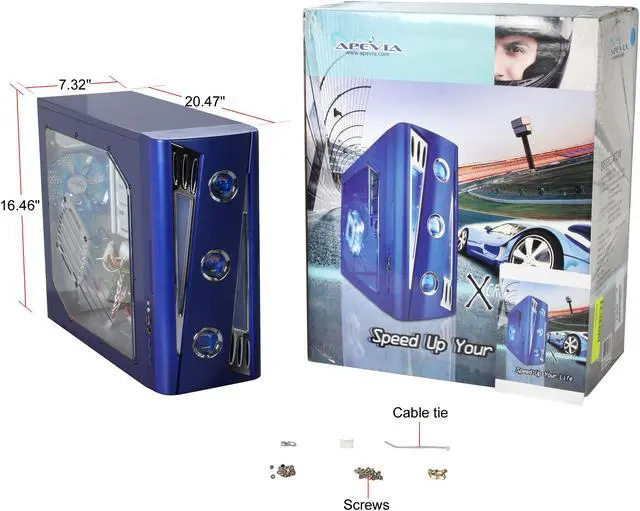 Alt view image 10 of 10 - APEVIA X-CRUISER2-BL Blue SECC Steel ATX Mid Tower Computer Case