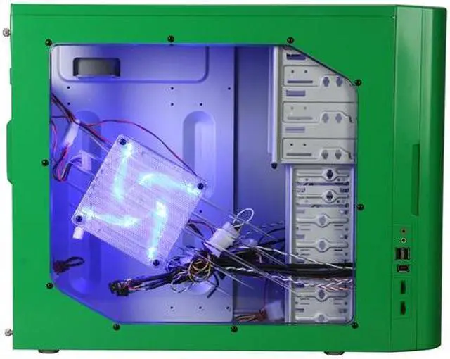 Alt view image 5 of 11 - APEVIA X-CRUISER2-GN Green SECC Steel ATX Mid Tower Computer Case