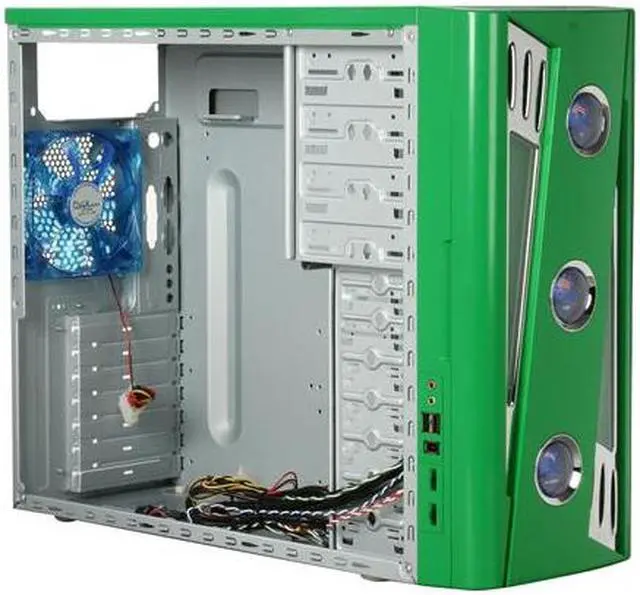 Alt view image 8 of 11 - APEVIA X-CRUISER2-GN Green SECC Steel ATX Mid Tower Computer Case