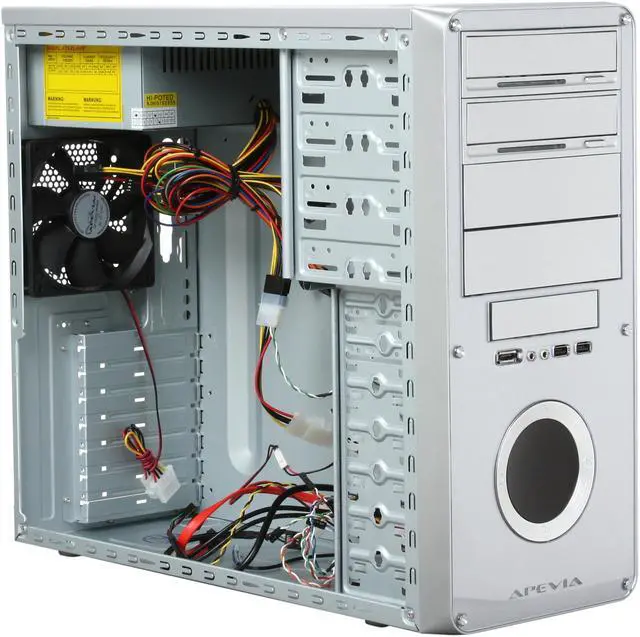 Alt view image 7 of 9 - APEVIA X-DREAMER3 X-DMR3-NW-AL/450 Silver Metal ATX Mid Tower Computer Case 450W Power Supply