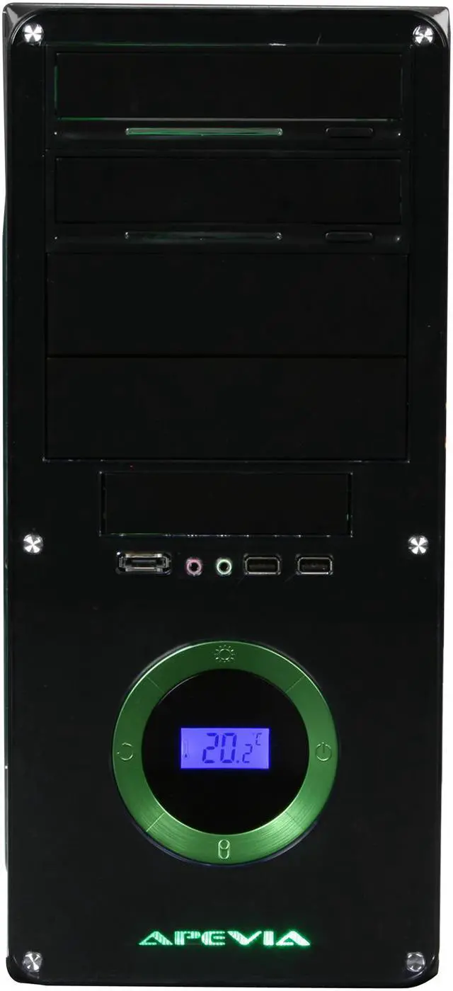 Alt view image 2 of 9 - APEVIA X-DREAMER3-GN Black / Green metal ATX Mid Tower Computer Case