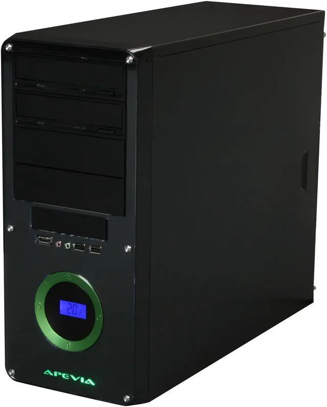 Alt view image 3 of 9 - APEVIA X-DREAMER3-GN Black / Green metal ATX Mid Tower Computer Case