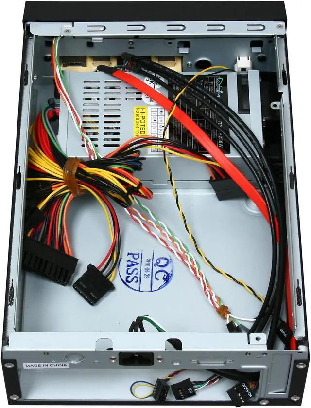 Alt view image 6 of 8 - APEVIA X-FIT-100 Black Steel Mini-ITX Tower Computer Case 250W Power Supply